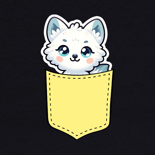 Kawaii Arctic Fox in Pocket by TranquilAsana